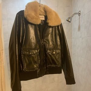 Highline collective black patent leather jacket